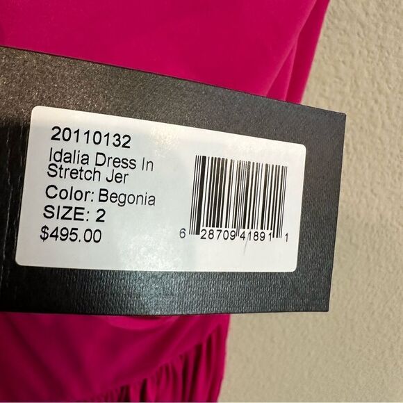 HALSTON | NWT size 2 Idalia Dress In Stretch Jersey Begonia fuchsia pink - Picture 10 of 11